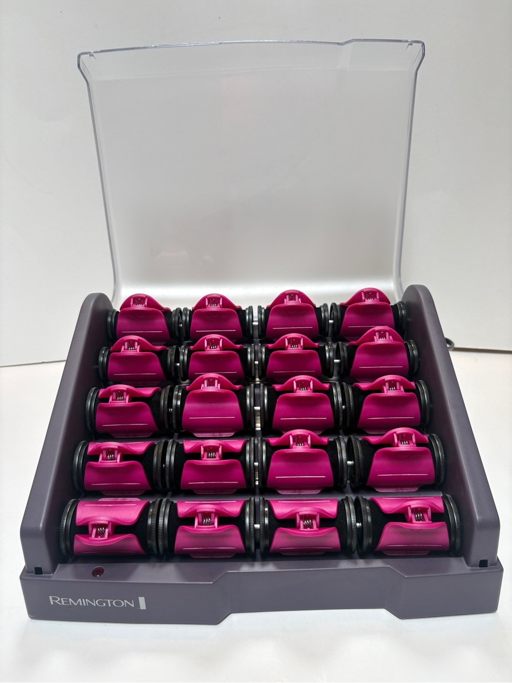 Remington Hot Roller Set in Bright Pink with Dark Gray Case